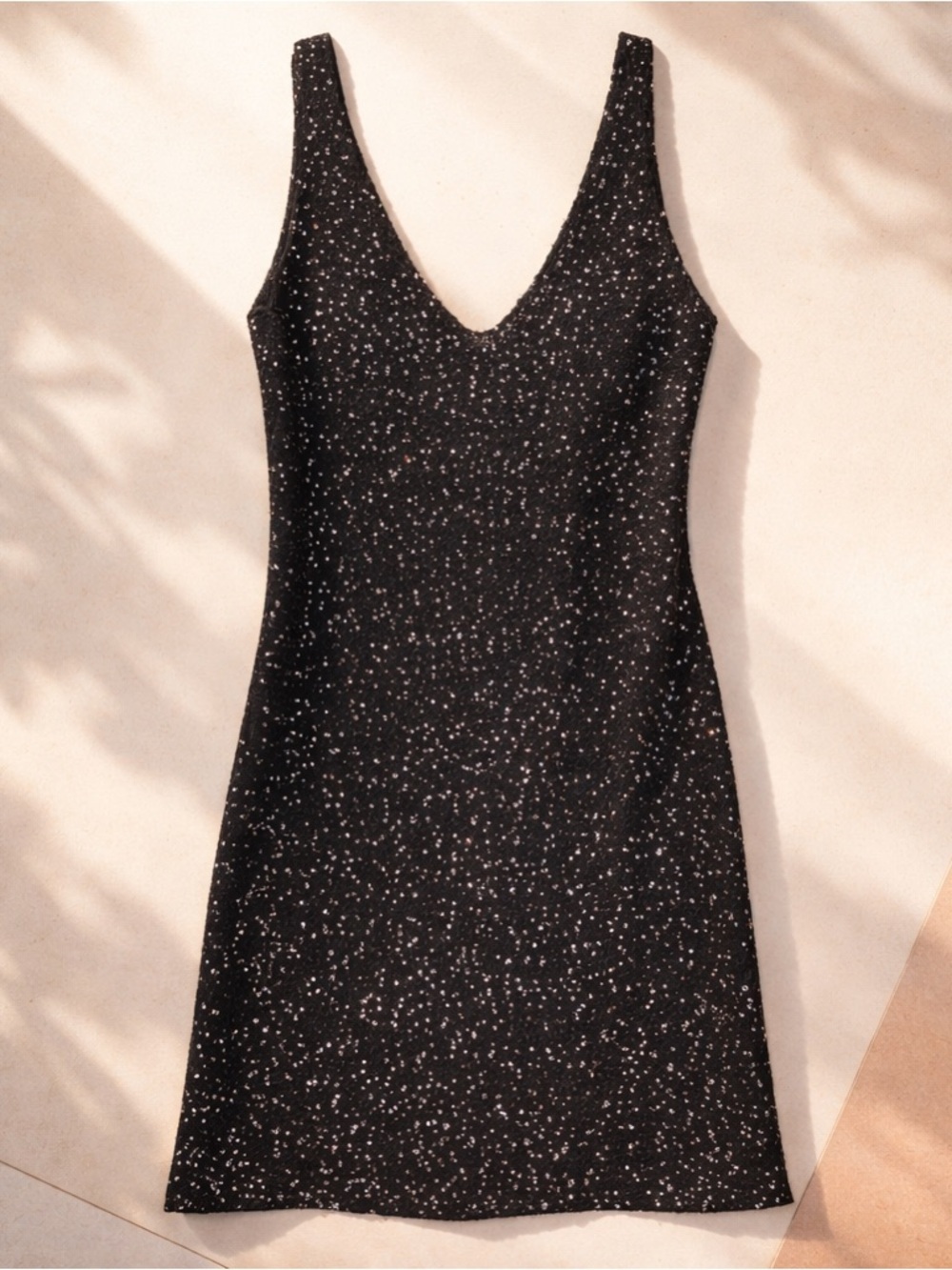 Vero Moda Black Speckled V-Neck Midi Dress